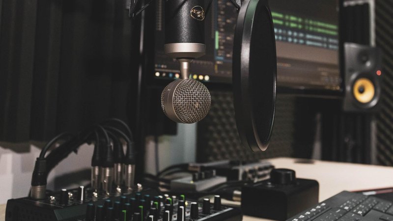 Professional vocal recording setup